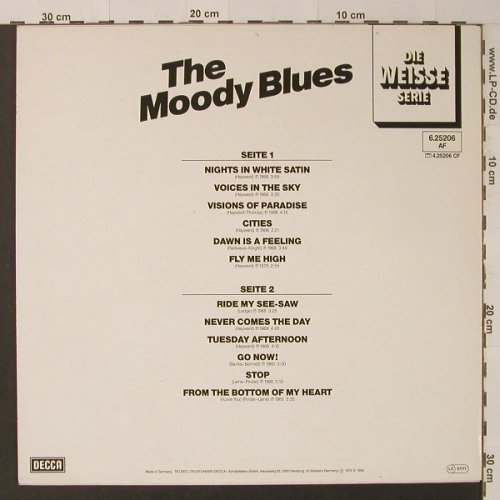 Moody Blues: Die Weisse Serie, Decca (6.25206 AF), D, 1982 Typ: LP Best.-Nr.: Y5704 Preis: 5,00 Euro