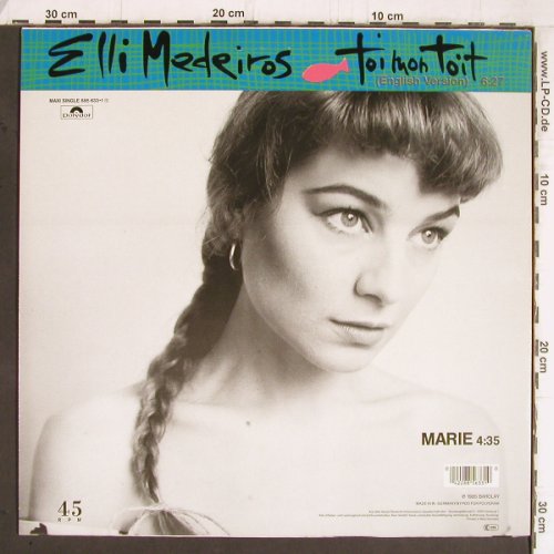 Medeiros,Elli: Toi Mon Toit *2(engl.)+1, Polydor (885 633-1), D, 1985 Typ: 12" Best.-Nr.: Y5747 Preis: 6,50 Euro