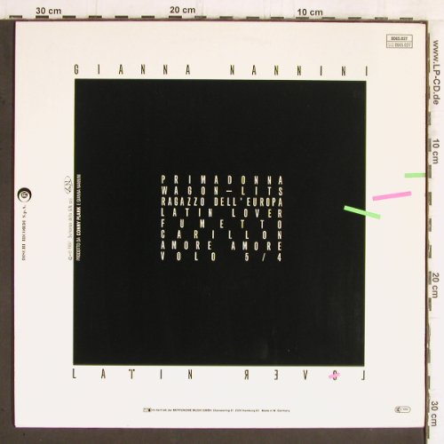 Nannini,Gianna: Latin Lover, R (0065.027), D, 1982 Typ: LP Best.-Nr.: Y5781 Preis: 6,00 Euro