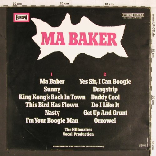 Hiltonaires: Ma Baker (vocal prod.), Europa(111 526.0), D, 1977 - LP - Y5844 - 5,00 Euro