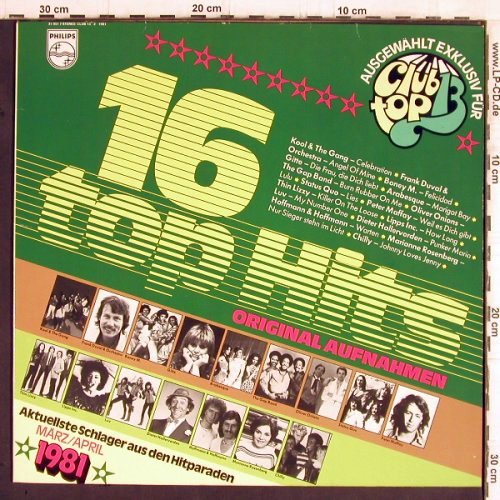 V.A.Club Top 13: 1981 - März/April, Philips (31 951 7), D, 1981 Typ: LP Best.-Nr.: Y5915 Preis: 4,00 Euro