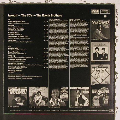 Everly Brothers: Take Off! - The 70's, RCA(CL 42650), D, Ri, 1979 - LP - Y607 - 5,00 Euro