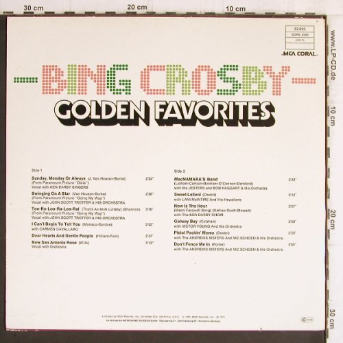 Crosby,Bing: Golden Favorites - In Memorian, MCA(52.023), D, Ri, 1973 - LP - Y6159 - 6,00 Euro