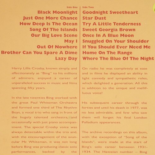 Crosby,Bing: Black Moonlight, m-/vg+, Joy(JOY D 290), UK,  - LP - Y6160 - 7,50 Euro
