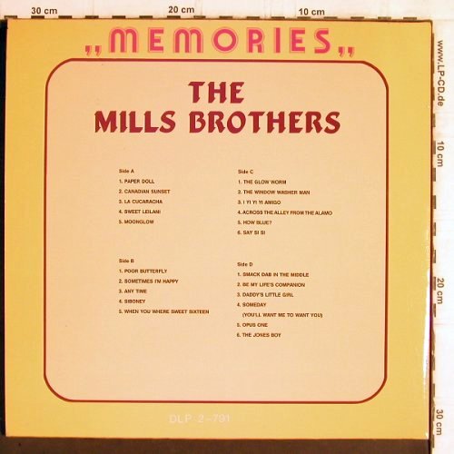 Mills Brothers: Memories, Foc, m-/m-, All Round Trading(DLP 2-791), DK,  - 2LP - Y6184 - 6,00 Euro