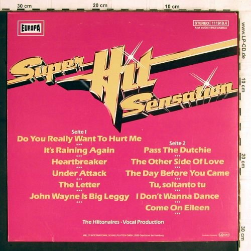 Hiltonaires: Super Hit Sensation,vocal Prod., Europa(111 918.4), D, 1982 - LP - Y6225 - 5,00 Euro