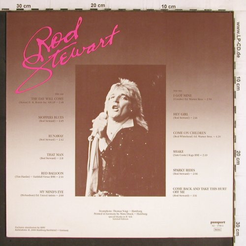 Stewart,Rod: A Part Of My Life, Passport (92 1706-1), I, 1984 Typ: LP Best.-Nr.: Y6299 Preis: 9,00 Euro