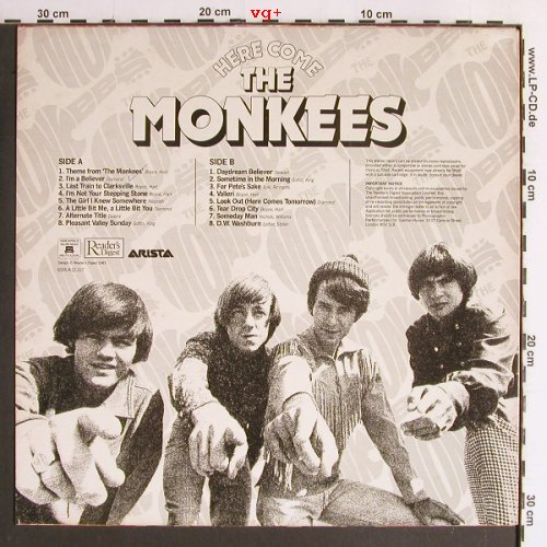 Monkees: Here Come the, (1967-1969) m-/vg+, Reader's Digest/Arista (RDS 1063), UK, Ri, 1983 Typ: LP Best.-Nr.: Y6737 Preis: 6,00 Euro
