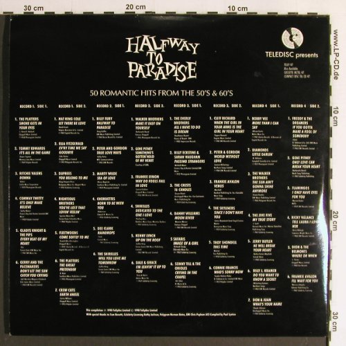 V.A.Halfway to Paradise: 50 Romantic Hits fr.t.50's & 60's, Teledisc (TELLY 47), UK,Ri,Foc, 1990 Typ: 4LP Best.-Nr.: Y6740 Preis: 9,00 Euro