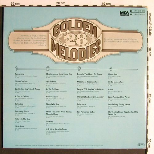 Crosby,Bing: 28 Golden Melodies,(1942-56) Foc, MCA(301 378-370), D, Ri, 1980 - 2LP - Y6812 - 7,50 Euro