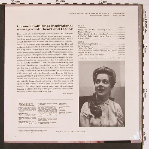 Smith,Connie: Sings Sacred Songs, FS-New, RCA Victor (LSP-3589), US, 1966 Typ: LP Best.-Nr.: Y685 Preis: 9,00 Euro