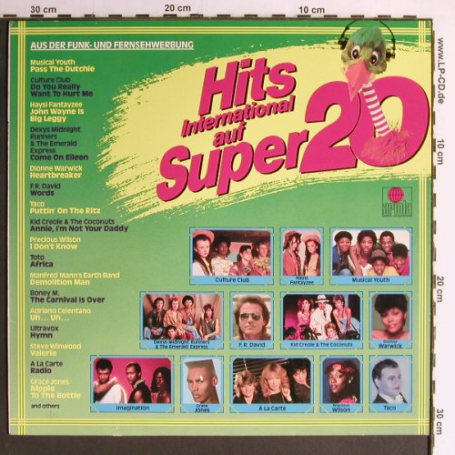 V.A.Hits International Super 20: Musical Youth...Grace Jones, Ariola (205 333-502), D, 1983 Typ: LP Best.-Nr.: Y6872 Preis: 5,00 Euro