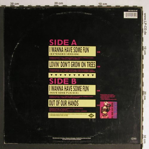 Fox,Samantha: I Wanna Have Some Fun*2+2,FullForce, Jive(246 965-0 AE), D, 1988 - 12inch - Y7039 - 3,00 Euro