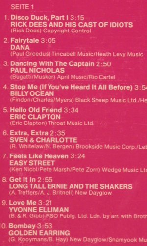 V.A.Hit Sensation-20 Orignal Hits: Rick Dees&... James Brown, Polydor (2413 313), D, 1976 Typ: LP Best.-Nr.: Y7069 Preis: 5,00 Euro