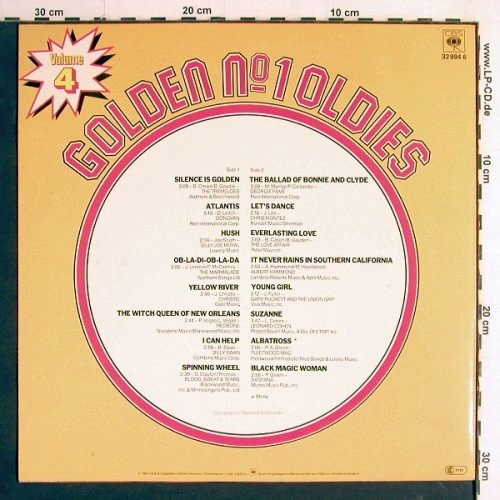 V.A.Golden No.1 Oldies: Vol.4-Tremelos...Santana, CBS, Club Ed. (32 994 6), NL, 1981 Typ: LP Best.-Nr.: Y7114 Preis: 5,00 Euro