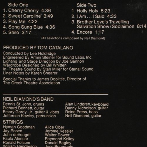Diamond,Neil: Ein Live-Konzert a.d.GreekTheatreLA, MCA(0062.112), D, 1972 - LP - Y7185 - 6,00 Euro