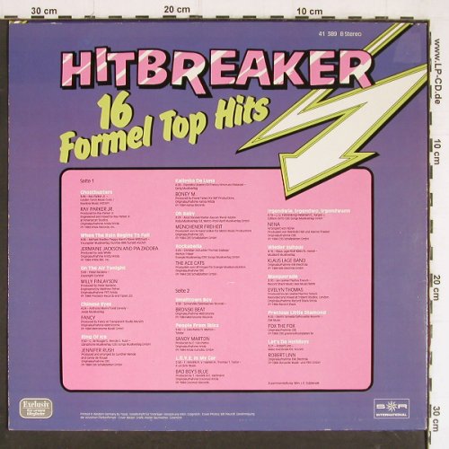 V.A.Hit Breaker: 16 Formel Top Hits, S*R (41 389 8), D, 1985 Typ: LP Best.-Nr.: Y7213 Preis: 4,00 Euro