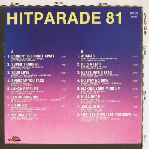 V.A.Hitparade 81: Voggue...Anthony Quinn & Charlie, Polystar (6878 120), F, 1981 Typ: LP Best.-Nr.: Y7222 Preis: 5,00 Euro
