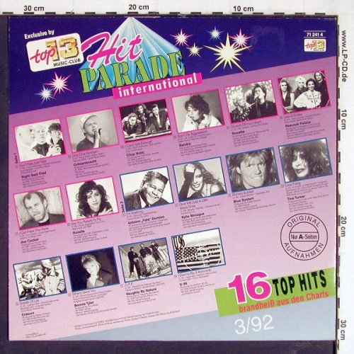 V.A.Hit Parade International: 3/92-Right Said Fred... U96, Top 13 Music Club (71 241 4), D, 1992 Typ: LP Best.-Nr.: Y7282 Preis: 4,00 Euro