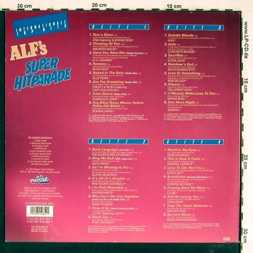 V.A.Alf's Super Hitparade: Tom's Diner...Beats International, Polystar (845 285-1), D, 1990 Typ: 2LP Best.-Nr.: Y7347 Preis: 6,00 Euro