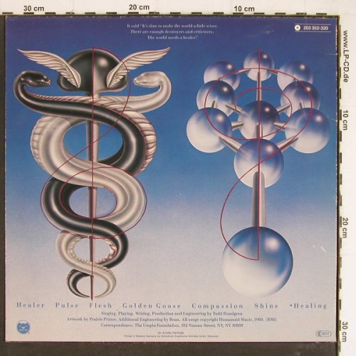 Rundgren,Todd: Healing, m-/vg+, Bearsville (203 352-320), D, 1981 Typ: LP Best.-Nr.: Y7404 Preis: 5,00 Euro