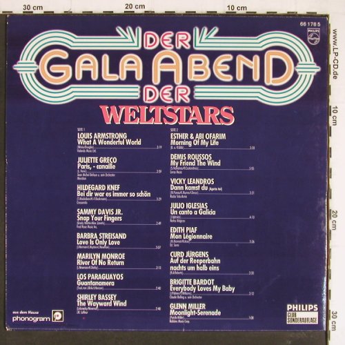 V.A.Der Gala Abend der Weltstars: Louis Armstrong... Glenn Miller, Philips Club Ed. (66 178 5), D Typ: LP Best.-Nr.: Y7443 Preis: 5,00 Euro