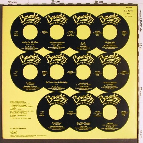 V.A.Beserkley Chartbusters Vol.1: Earth Quake, Greg Kihn, Rubinoos.., Beserkley (6.23315 AO), D, 1975 Typ: LP Best.-Nr.: Y7768 Preis: 5,00 Euro