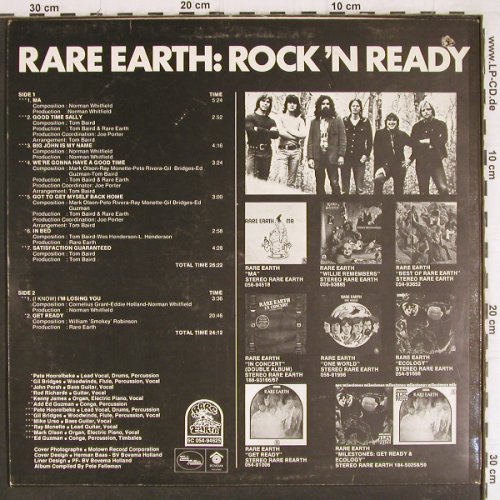 Rare Earth: Rock'n Ready-Masters o.Rock,vg+/vg+, Rare Earth (5C 054-94625), NL, co, 1973 Typ: LP Best.-Nr.: Y7781 Preis: 7,50 Euro