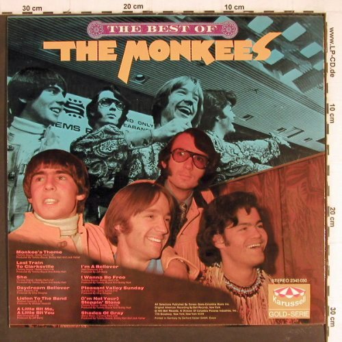 Monkees: The Best Of, Karussell (2345 030), D, 1972 Typ: LP Best.-Nr.: Y7790 Preis: 7,50 Euro