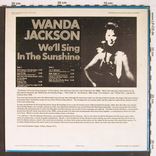 Jackson,Wanda: We'll sing in the Sunshine, m-/vg+, Hilltop/Pickwick(PTP2053/JS-6116), US, Stol,  - LP - Y7942 - 5,00 Euro