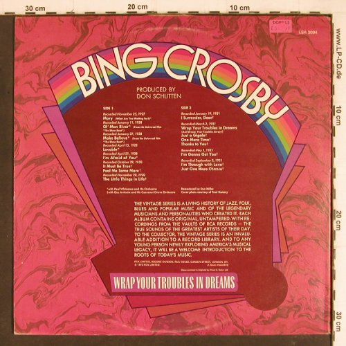 Crosby,Bing: Wrap your troubles in dreams, Foc, RCA Victor(LSA 3094), UK,vg+/m-, 1972 - LP - Y8064 - 6,00 Euro