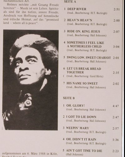 Holmes,Eugene: Spirituals (Baßbariton), Schubert Record(SCH-102), D, 1988 - LP - Y8363 - 5,00 Euro