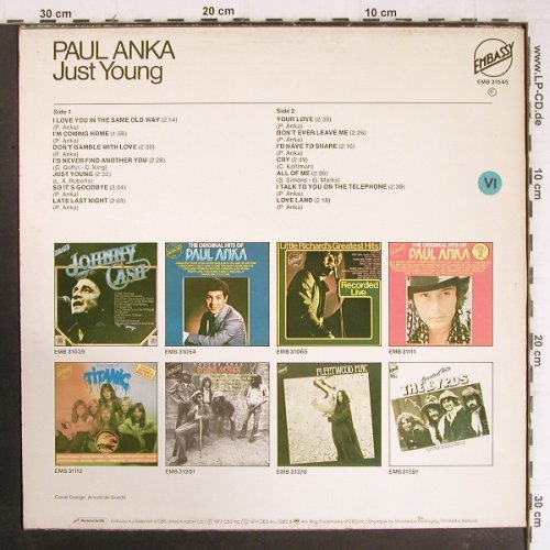 Anka,Paul: Just Young, Embassy (EMB 31545), NL, Ri Typ: LP Best.-Nr.: Y8421 Preis: 5,00 Euro