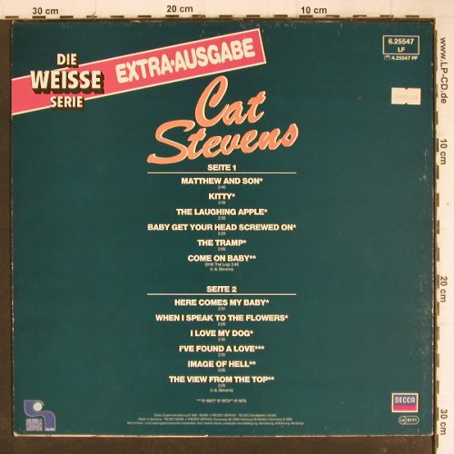 Stevens,Cat: Die Weisse Serie, Extra Ausgabe, Decca (6.25547 LF), D, 1983 Typ: LP Best.-Nr.: Y8557 Preis: 5,00 Euro