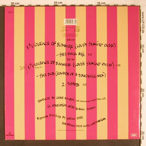 Duran Duran: Violence of Summer..Remix*3/Throb, EMI (20 3977 6), D, 1990 Typ: 12" Best.-Nr.: Y8901 Preis: 5,00 Euro