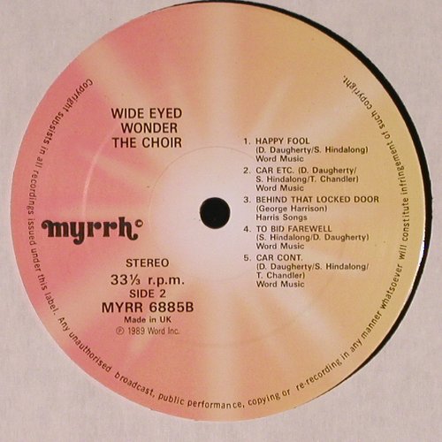 The Chor: Wide-Eyed Wonder, World Inc.(MYRR 6885), UK, 1989 - LP - Y9009 - 8,00 Euro