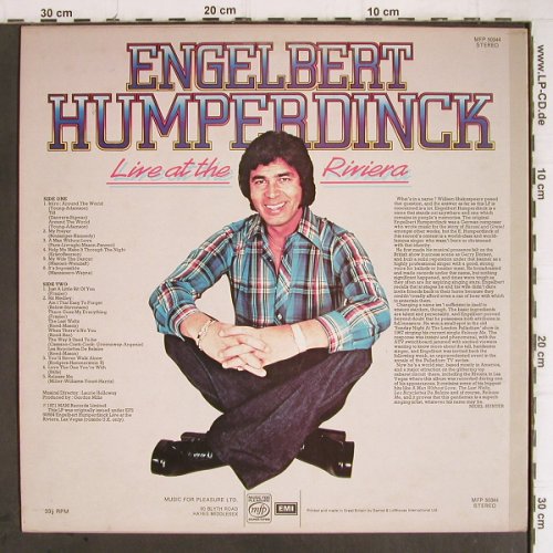 Engelbert Humperdinck: Live At The Riviera, MFP(MFP 50344), UK, 1971 - LP - Y9248 - 7,50 Euro