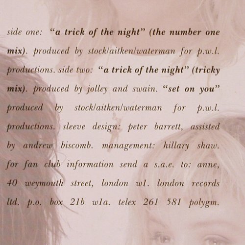 Bananarama: A Trick of the Night*2 / Set on you, Metronome(886 111-1), D, 1987 - 12inch - Y9710 - 3,00 Euro