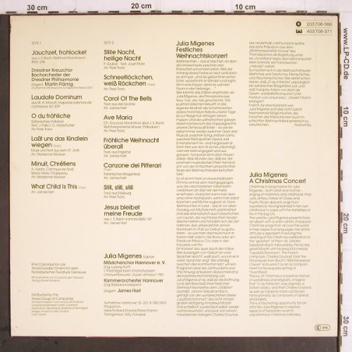 Migenes,Julia: Festliches Weihnachtskonzert, Ariola/Hör-Zu (203 708-366), D, 1981 Typ: LP Best.-Nr.: Y9741 Preis: 7,50 Euro