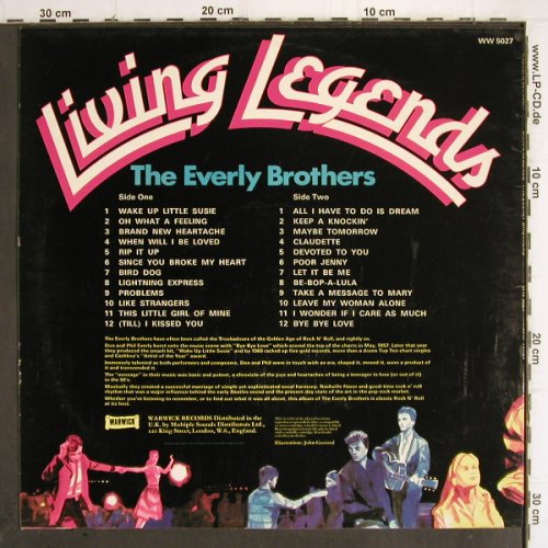 Everly Brothers: Living Legends, Warwick(WW 5027), UK, 1972 - LP - Y9931 - 6,00 Euro