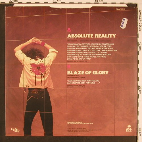 Alarm: Absloute Reality / Blaze Of, IRS(Alarm 12), UK, 1985 - 12inch - C2237 - 3,00 Euro