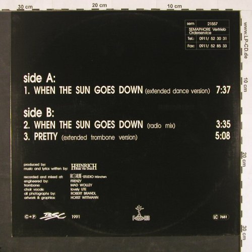 Heinrich Beats The Drum: When The Sun Goes Down, BSC(21557), D, 1991 - 12inch - C9876 - 1,50 Euro