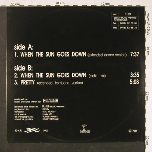 Heinrich Beats The Drum: When The Sun Goes Down, BSC(21557), D, 1991 - 12inch - C9876 - 1,00 Euro