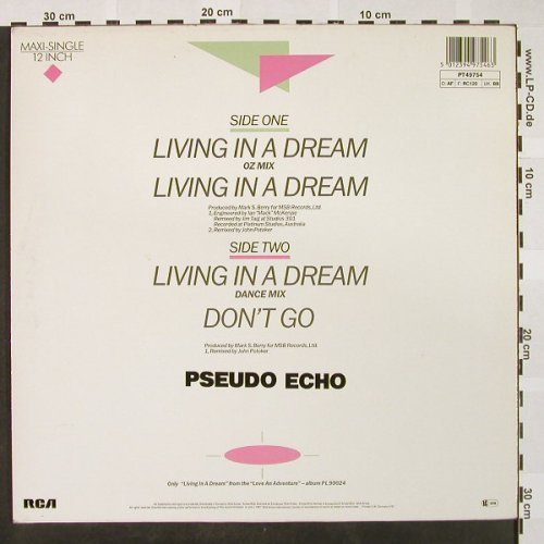 Pseudo Echo: Living In A Dream*3/Don't go, RCA(PT 49754), D, 1987 - 12inch - H4180 - 2,50 Euro