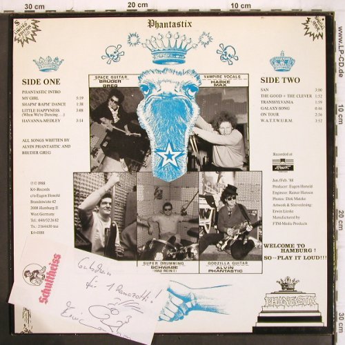 Phantastix: Welcome Lim.Ed.500 copies (HH-Punk), KO Rec.(KO-0189), D, 1988 - LP - V1185 - 12,50 Euro