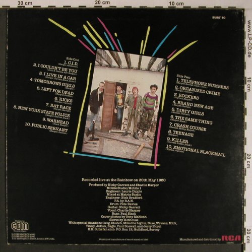 U.K.Subs: Crash Course, vg+/vg+, RCA black(SUBS'80), NL, 1980 - LP - X6805 - 25,00 Euro
