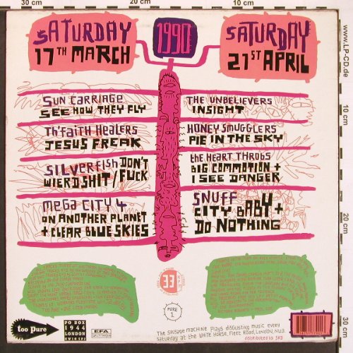 V.A.Now Thats Disgusting Music: Live at the Sausage Machine, Too Pure(PURE 1 EFA17790), UK, 1990 - LP - X9526 - 9,00 Euro