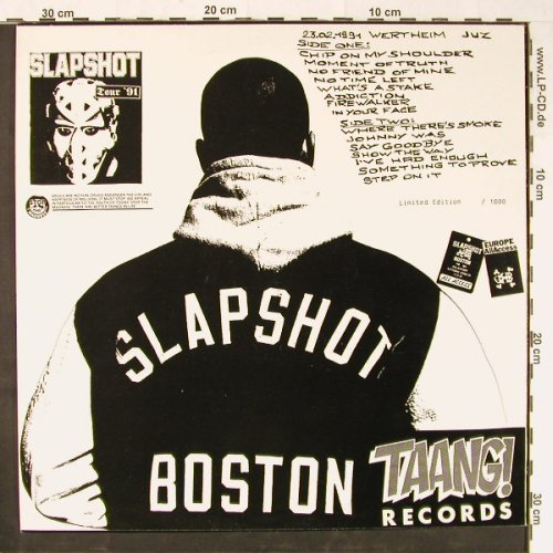 Slapshot: 23.02.1991 Wertheim Juz, LimEd.1000, Twang! Rec.(BT LP 007), D, 1991 - LP - Y1753 - 20,00 Euro