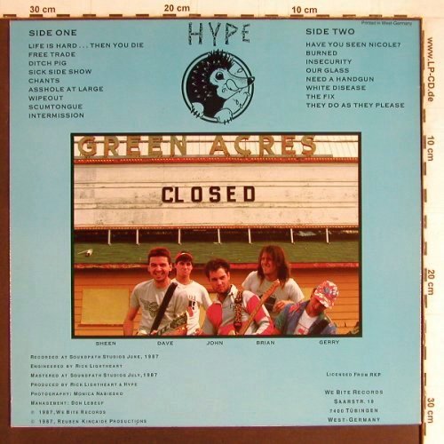 Hype: Burned, We Bite (026), D, 1987 Typ: LP Best.-Nr.: Y3379 Preis: 12,50 Euro
