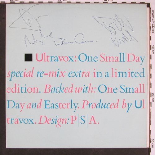 Ultravox: One Small Day*2 / Easterly, Lim.Ed., Chrysalis(VOXX2), UK, 1984 - 12inch - Y392 - 25,00 Euro
